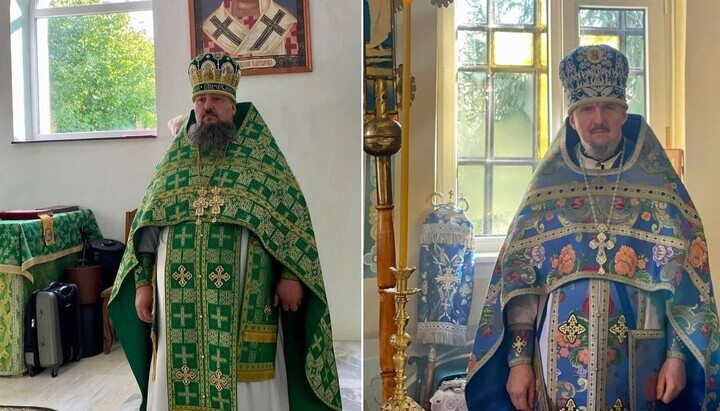 Clericii Eparhiei de Hust: protoiereul Ioan Rozman și protoiereul Ioan Petecel. Imagine: colaj UJO