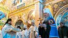 В Лазареву субботу Блаженнейший возглавил литургию в Киево-Печерской лавре