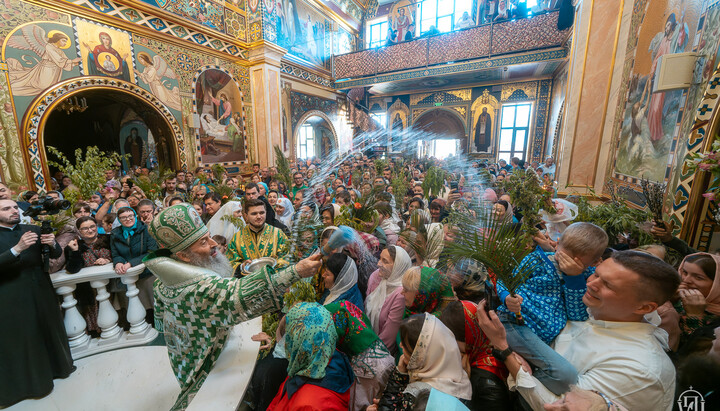 The service of the Entry of the Lord into Jerusalem in the Kyiv-Pechersk Lavra was led by the Primate of the Ukrainian Orthodox Church. Photo: UOC