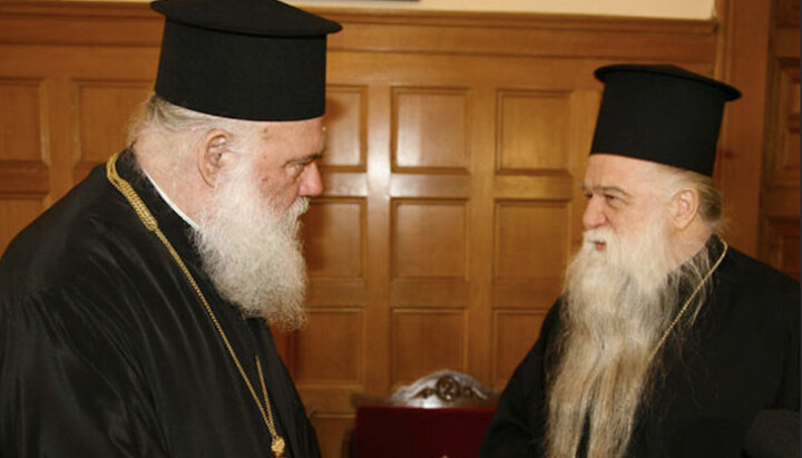 Архієпископ Ієронім і митрополит Амвросій. Фото: orthodoxianewsagency.gr
