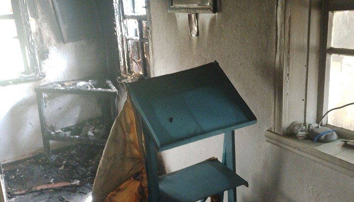 В селе Коробчино горел молитвенный дом общины УПЦ. 27 апреля 2024 г. Фото: Кировоградская епархия