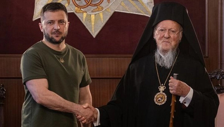 Volodymyr Zelensky and Patriarch Bartholomew. Photo: UNN