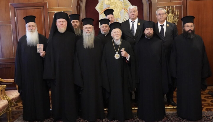 Delegation of the BOC and the OCU meeting with the head of the Phanar. Photo: orthodoxianewsagency.gr
