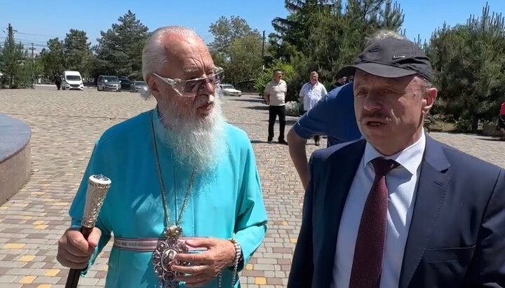 Metropolitan Agafangel of Odessa and Sviatoslav Ivanov, Consul General of Bulgaria in Odesa. Photo: Screenshot from the YouTube channel of the Odesa Eparchy