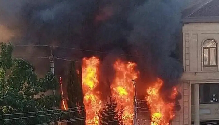 Fire in Dagestan. Photo: RBC