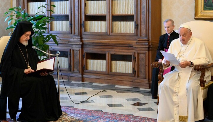 Папа Франциск зустрівся із делегатами Константинопольського патріархату. Фото: vaticannews