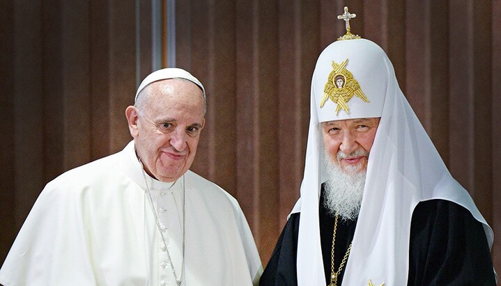 Папа римский и Патриарх Кирилл. Фото: ТВЦ