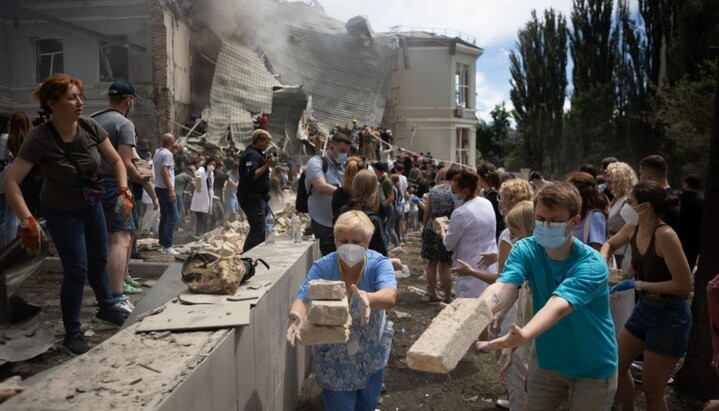 Consequences of the strike on the Okhmatdyt Children's Hospital in Kyiv, July 8. Photo: suspilne