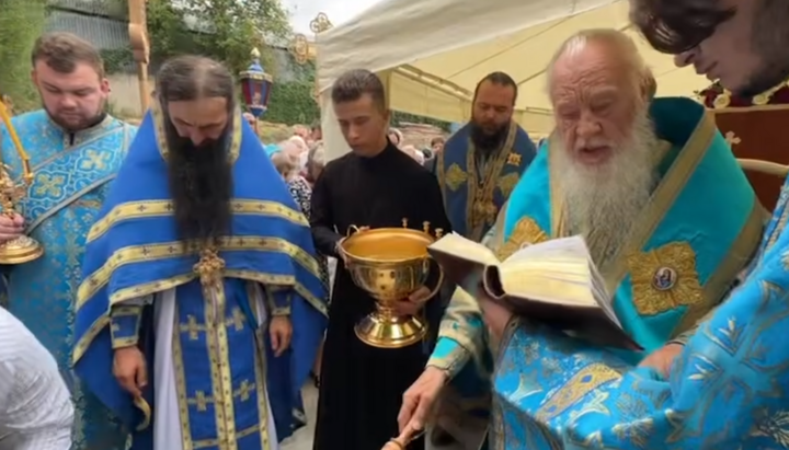 Основание нового храма в Иверском монастыре Одессы. Фото: Скриншот видео Одесской епархии