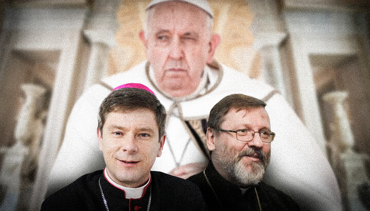 Papa Francisc, Vitalii Krivițkii și Sveatoslav Șevciuk. Imagine: UJO