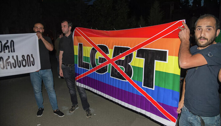 Protest împotriva LGBT în Georgia. Imagine: Sputnik. Georgia