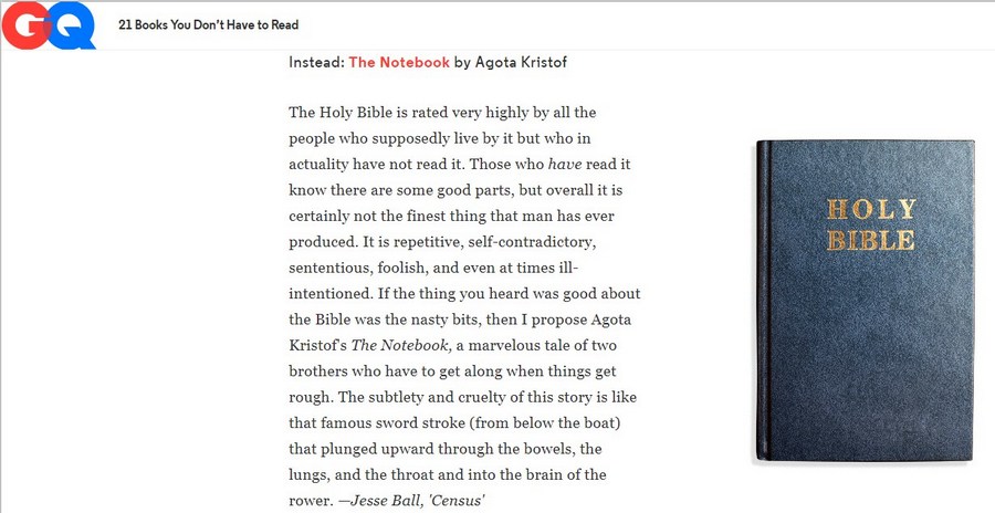 Британский журнал внес Библию в список книг, которые «не стоит читать» фото 1