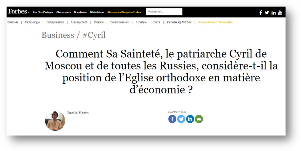 Patriarch Kirill and Forbes France magazine: 5 questions and 5 answers фото 1